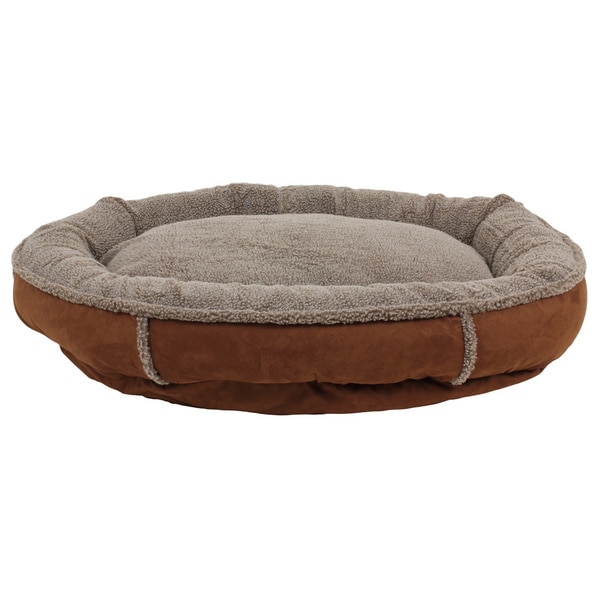 round bolster dog bed