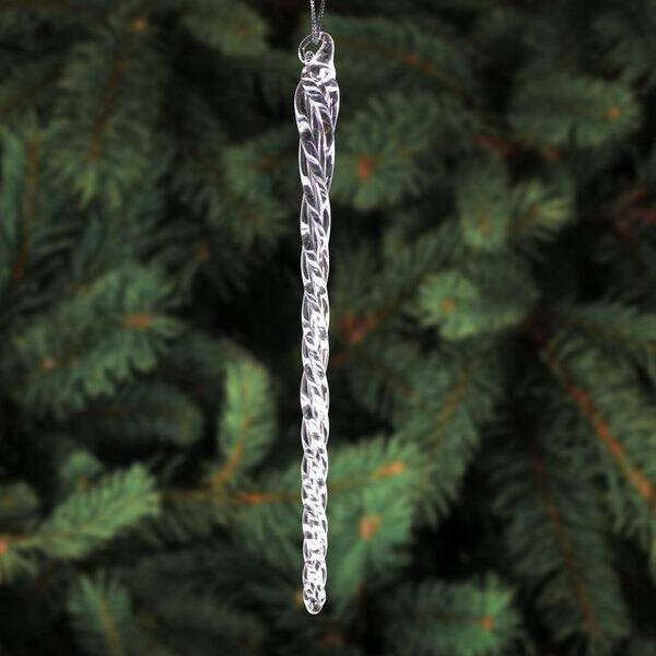 Shop 6 Inch Clear Glass Icicle Hanging Christmas Tree Ornaments On Sale Overstock 9788266