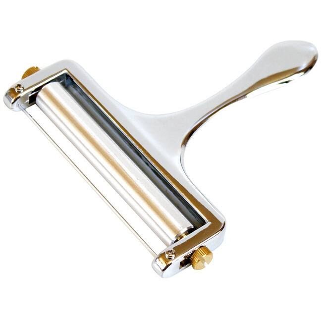 Cook N Home Zinc Alloy Heavy Duty Wire Cheese Slicer Cutter, 4-Inch, Adjustable Thickness