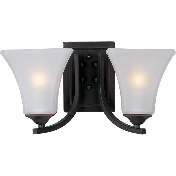 slide 1 of 2, Maxim Bronze 2-light Aurora Bath Vanity Light