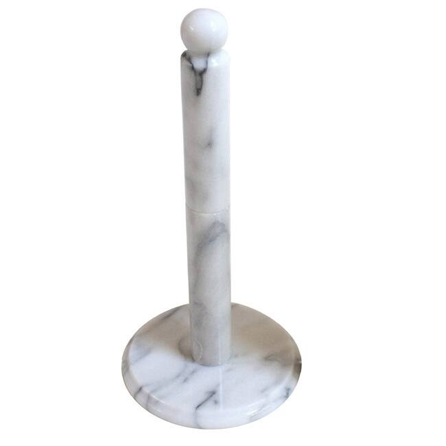 Cook N Home White Marble Paper Towel Holder, 12.5 By 5.5-Inch