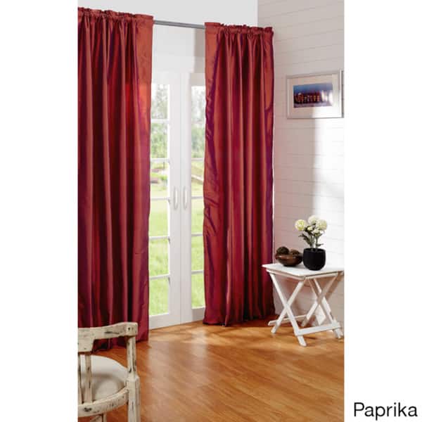 Dupioni Silk Rod Pocket 96-inch Curtain Panel - 42 x 96 - Paprika