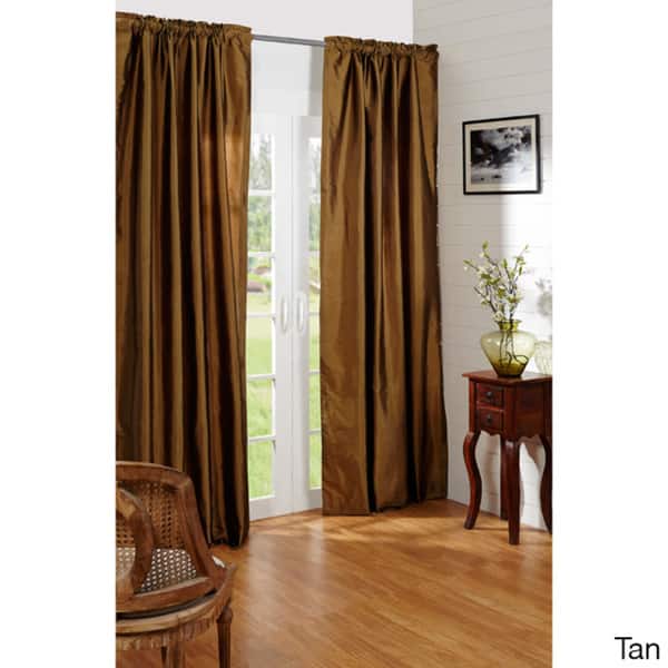 Dupioni Silk Rod Pocket 96-inch Curtain Panel - 42 x 96 - Tan