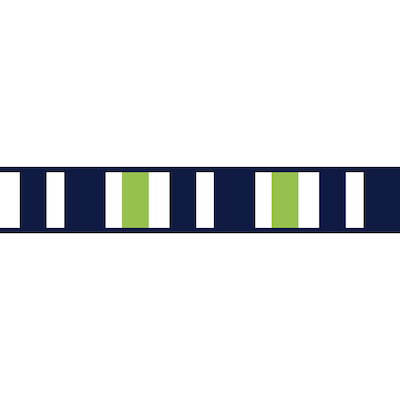 Sweet Jojo Designs Navy Blue/ Lime Green/ White Wall Paper Border
