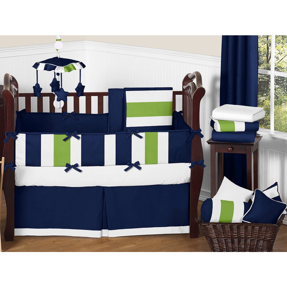 green crib bedding