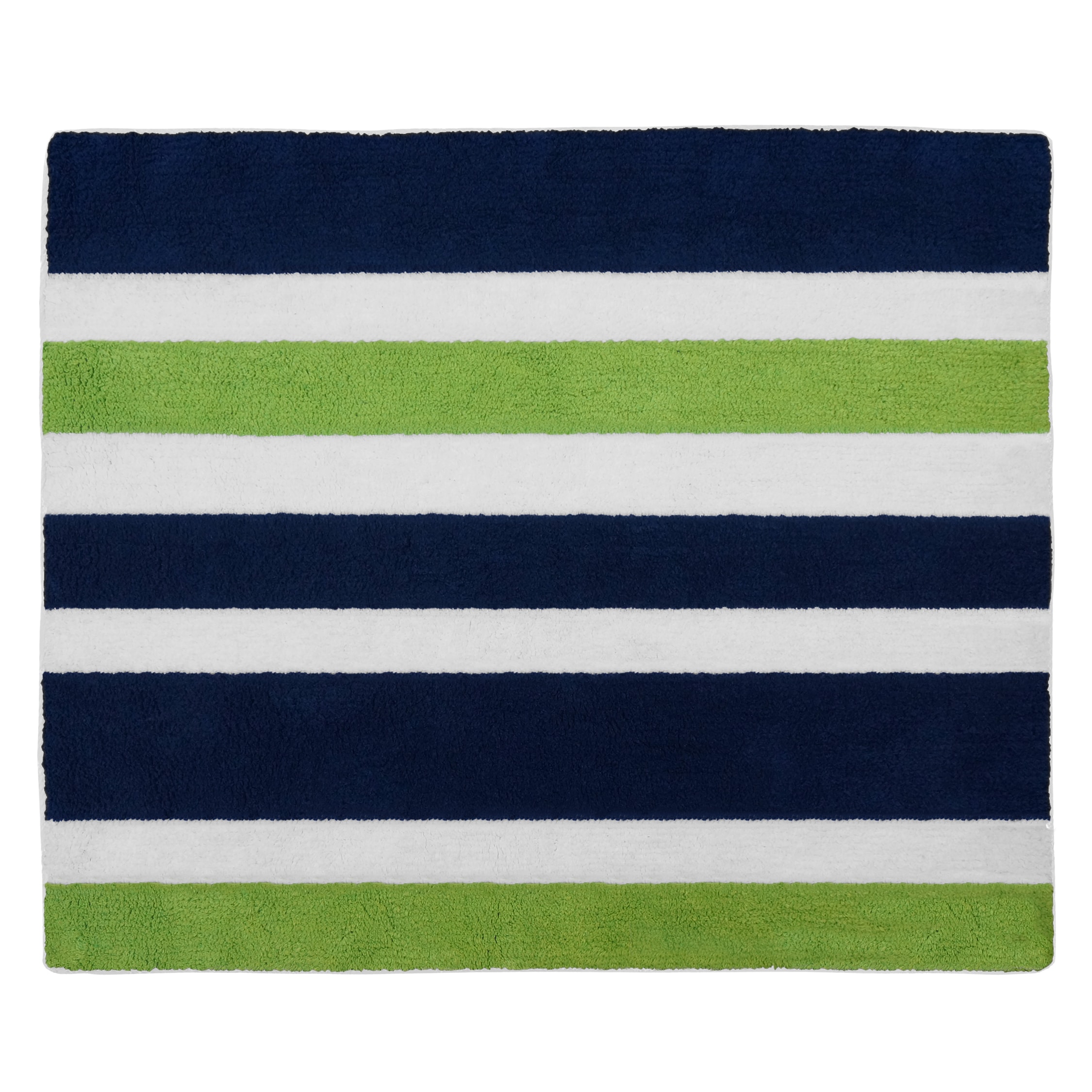 Sweet Jojo Designs Navy Blue/ Lime Green/ White Stripe Accent Floor Rug  Bed Bath  Beyond 9791431