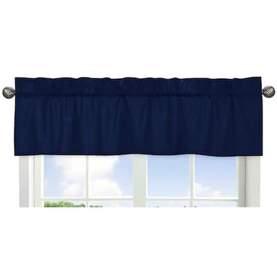 Sweet Jojo Designs Navy Blue 54-inch x 15-inch Window Treatment Valance for Navy and Lime Stripe Collection