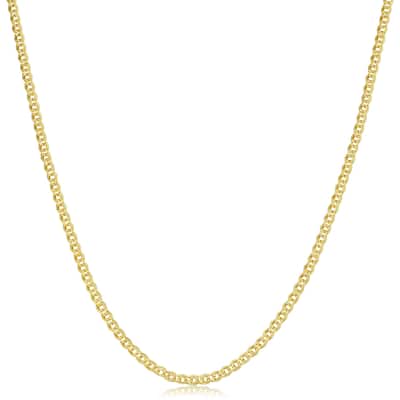 Fremada 10k Yellow Gold Hollow Inner Link Chain Necklace (2.4 millimeters)