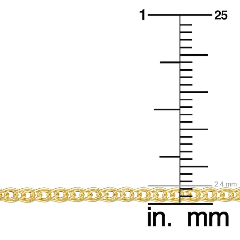 Fremada 10k Yellow Gold Hollow Inner Link Chain Necklace (2.4 millimeters)