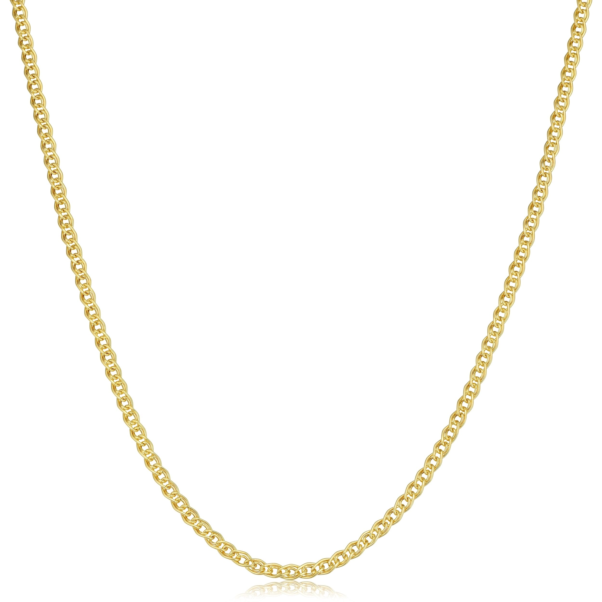 Au Naturale 10k Yellow Gold Hollow Inner Link Chain Necklace (2.4 millimeters)
