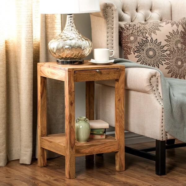 Shop Handmade Natural Reclaimed Wood End Table (India) Free Shipping