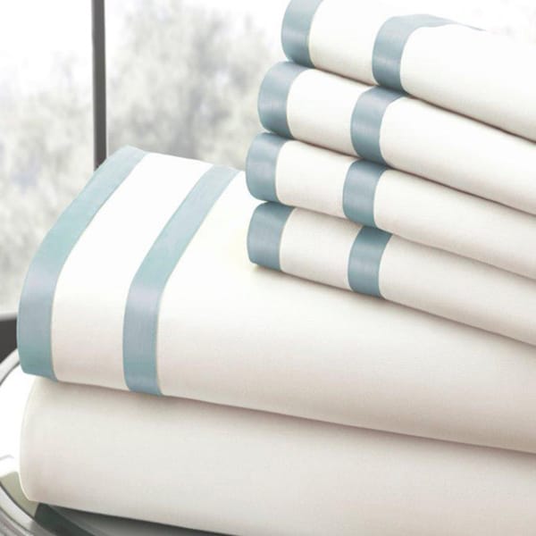 Amrapur Overseas 1000 Thread Count 6-piece Sheet Set With Double Satin Band