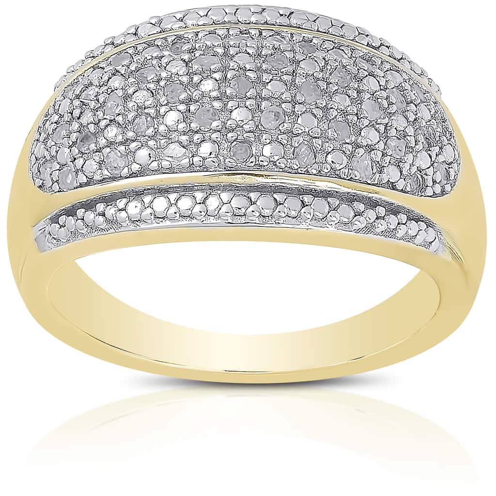 Finesque Sterling Silver 1/5ct TDW Diamond Ring