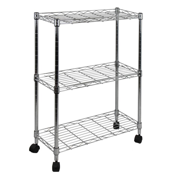 Oceanstar Chrome 3 tier Shelving All purpose Utility Cart