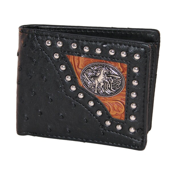 Men&#39;s Western Style Vegan Leather Concho Wallet - Free Shipping On Orders Over $45 - Overstock ...