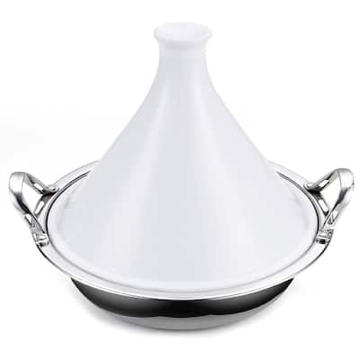 Cooks Standard 4.5 Quart Multi-Ply Clad Stainless Steel Tagine with Handles and Glass Lid