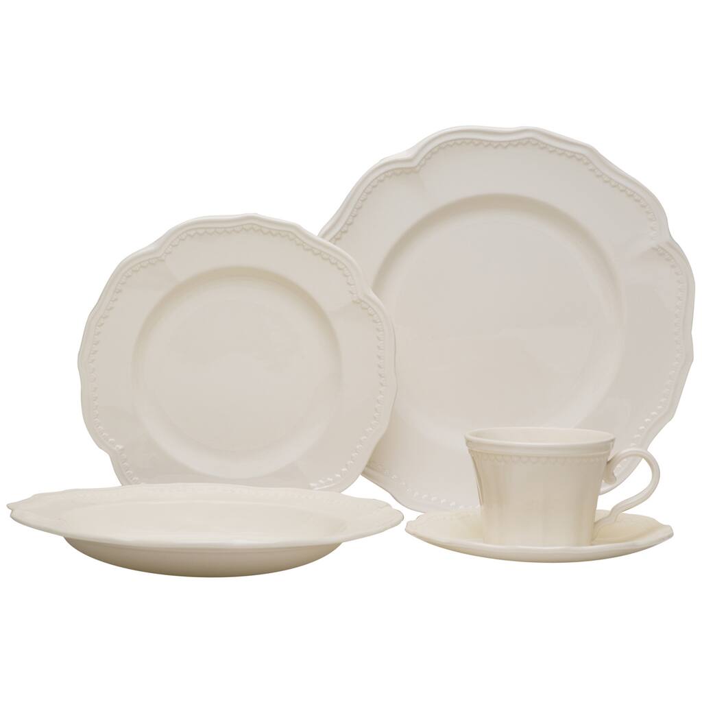Red Vanilla 20-piece Classic White Dinnerware Set