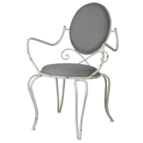 Louis White Distressed Metal Chair