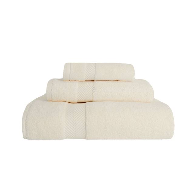 Miranda Haus Soft & Absorbent Zero Twist Cotton 3-piece Towel Set - Ivory