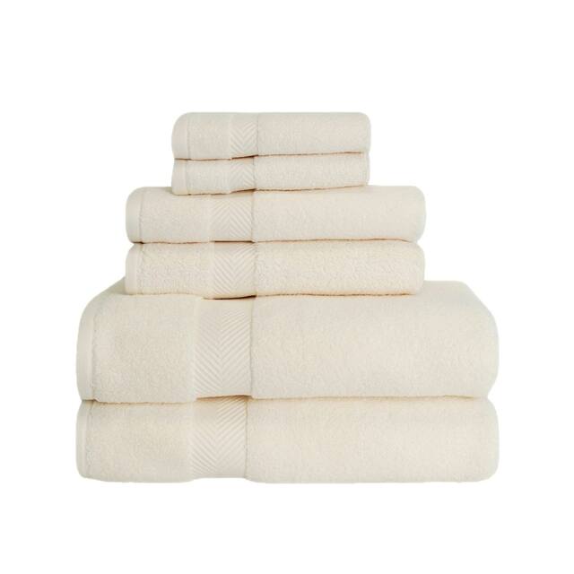 Miranda Haus Soft and Absorbent Zero Twist Cotton 6-piece Towel Set - Ivory