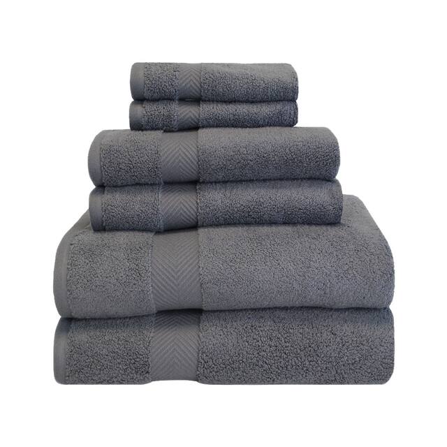 Miranda Haus Soft and Absorbent Zero Twist Cotton 6-piece Towel Set - Grey