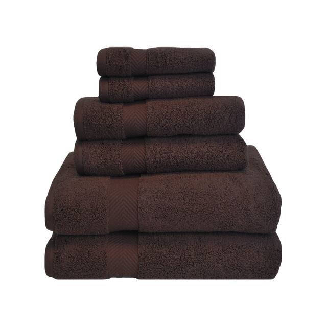 Miranda Haus Soft and Absorbent Zero Twist Cotton 6-piece Towel Set - Espresso