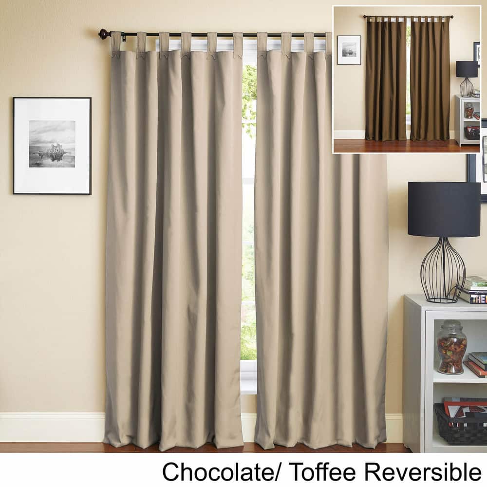 Blazing Needles 84-inch Twill Insulated Blackout Two-Tone Reversible Curtain Panel Pair - 52 x 84 - 52 x 84