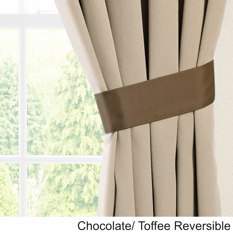 Blazing Needles 84-inch Twill Insulated Blackout Two-Tone Reversible Curtain Panel Pair - 52 x 84 - 52 x 84