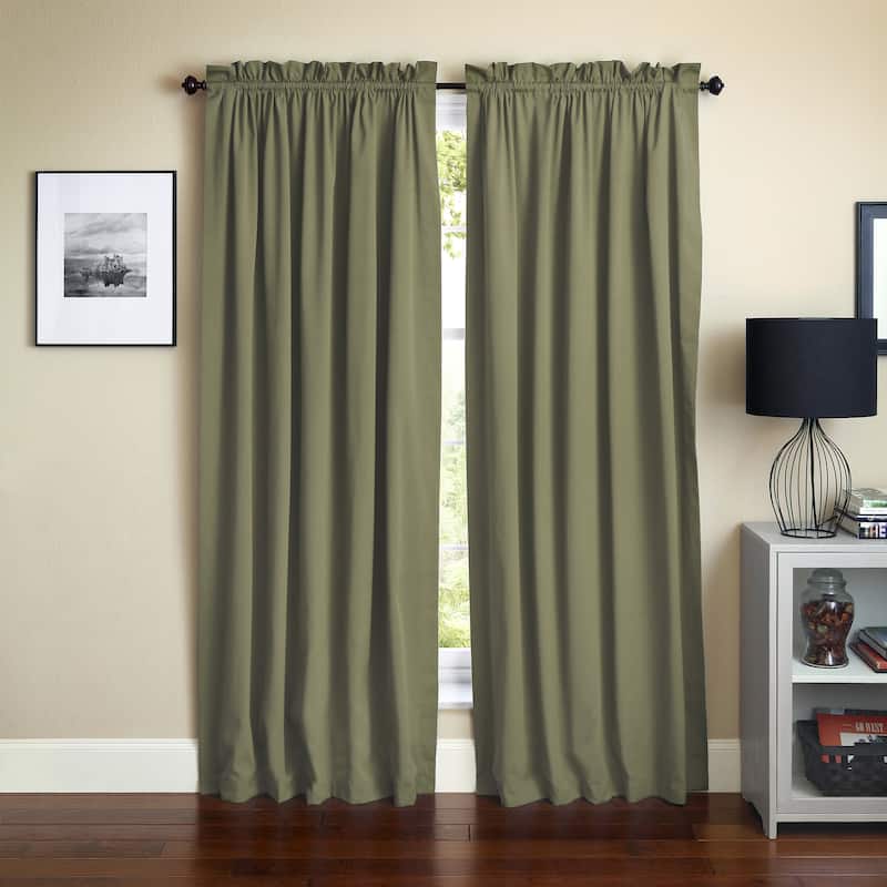 Blazing Needles 84-inch Twill Curtain Panel Pair - 52 x 84 - 52 x 84 - Sage