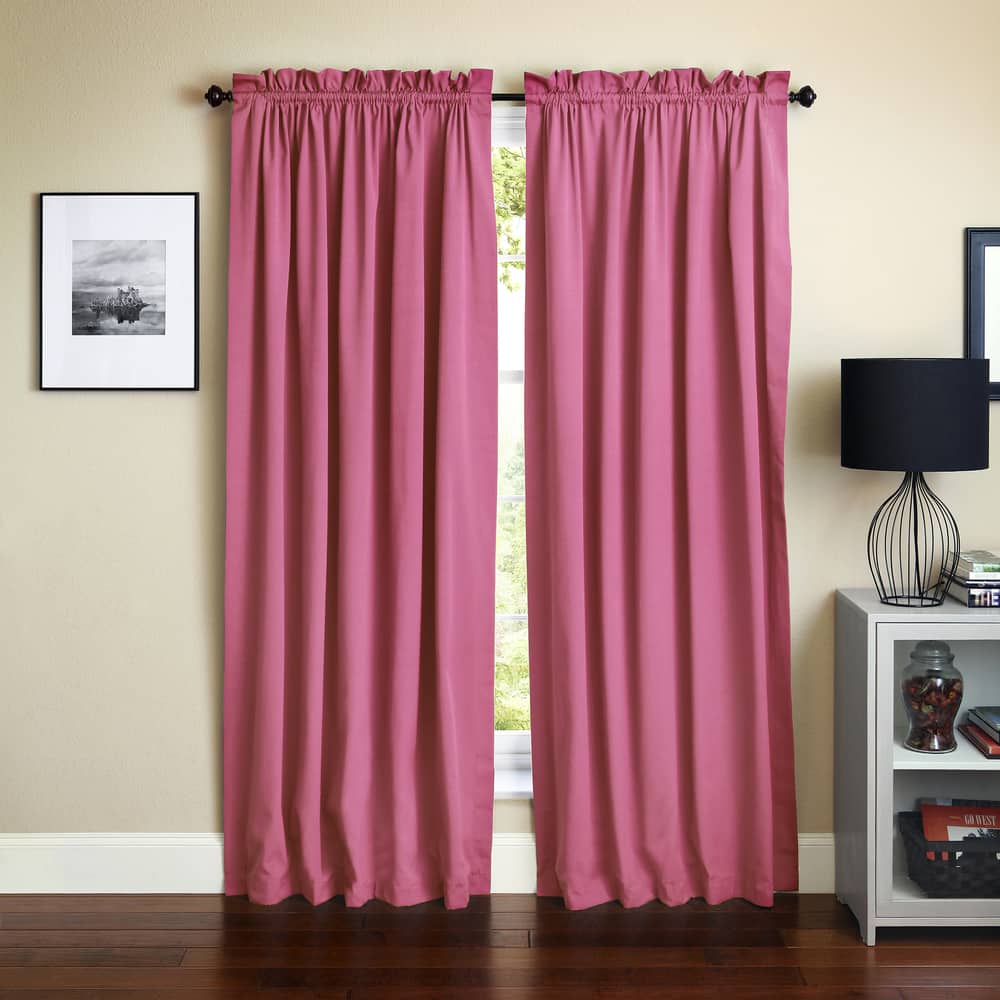 Blazing Needles 108-inch by 52-inch Twill Curtain Panels (Set of 2) - 52 x 108/108 x 52