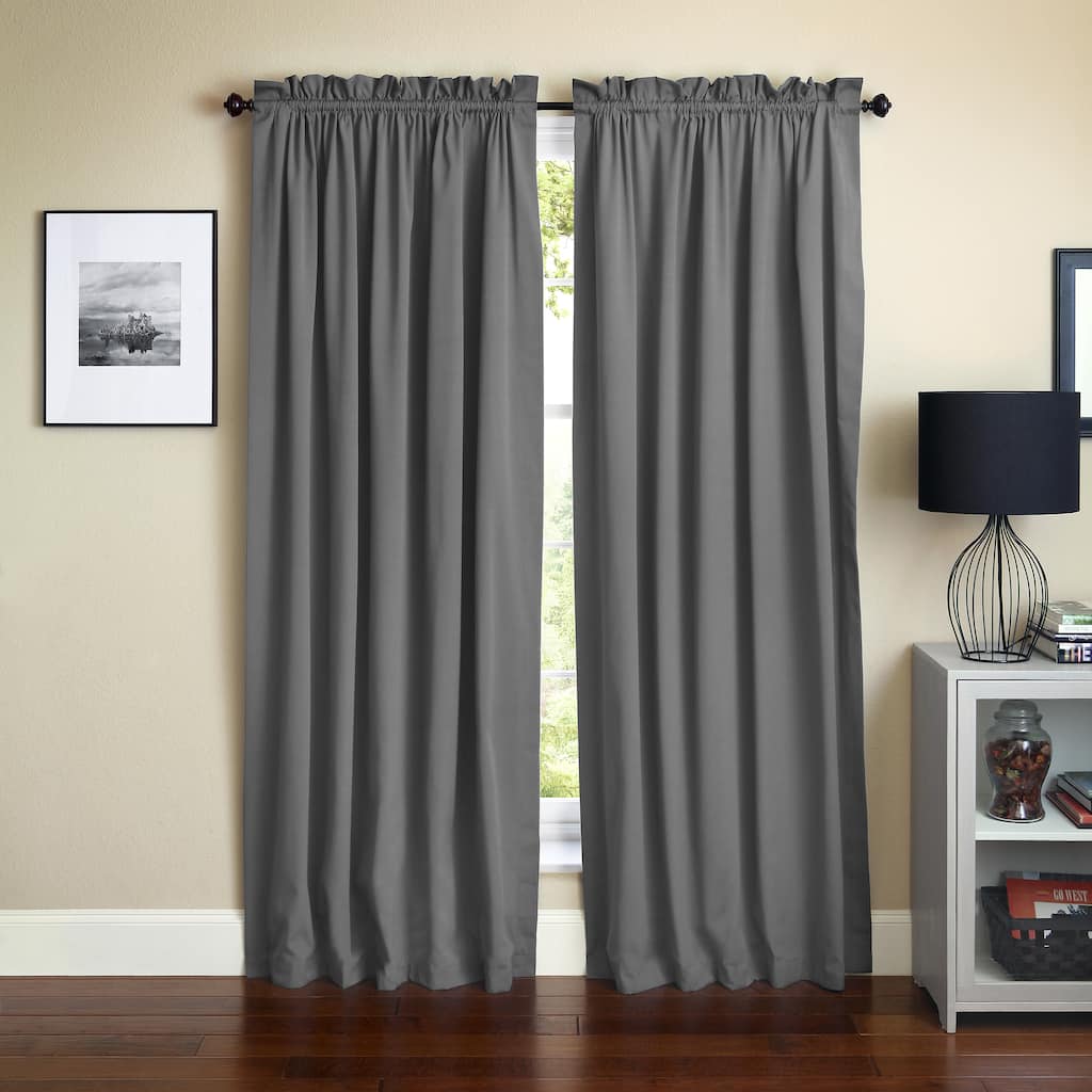 Blazing Needles 108-inch by 52-inch Twill Curtain Panels (Set of 2) - 52 x 108/108 x 52