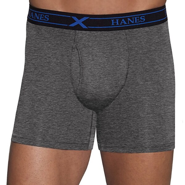 Hanes Men's Ultimate X-Temp Performance Black/ Grey Comfort Flex ...