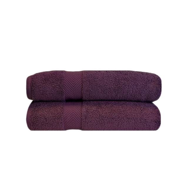 Miranda Haus Soft Oversize Zero Twist Cotton Bath Sheets (Set of 2) - Grape Seed