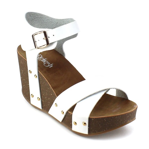 Refresh MARA05 Women's Criss Cross Platform Wedge Sandal Free