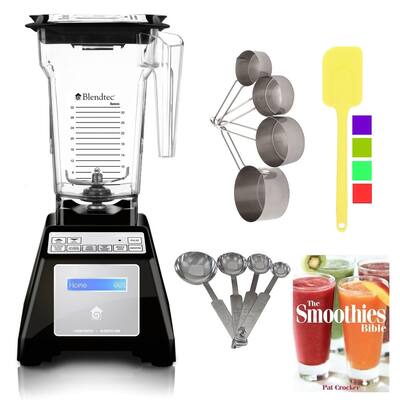 Blendtec TB-631-20 Total Blender with Four Side (Black) + Smoothies Bible Cookbook and Kitchen Accessory Bundle