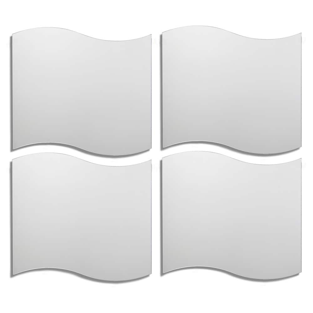 Wavy Tile Decorative Wall Mirror (Set of 4)