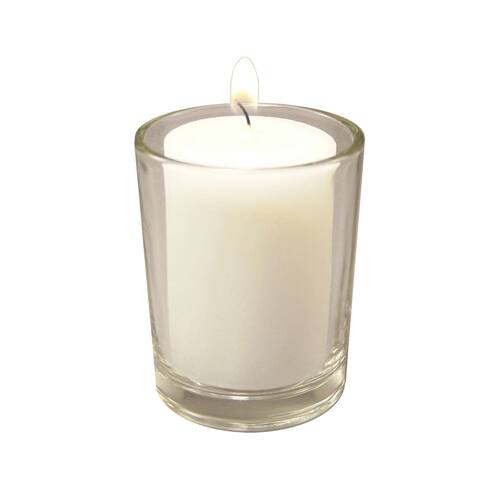 12 Candles in Clear Glass Votives