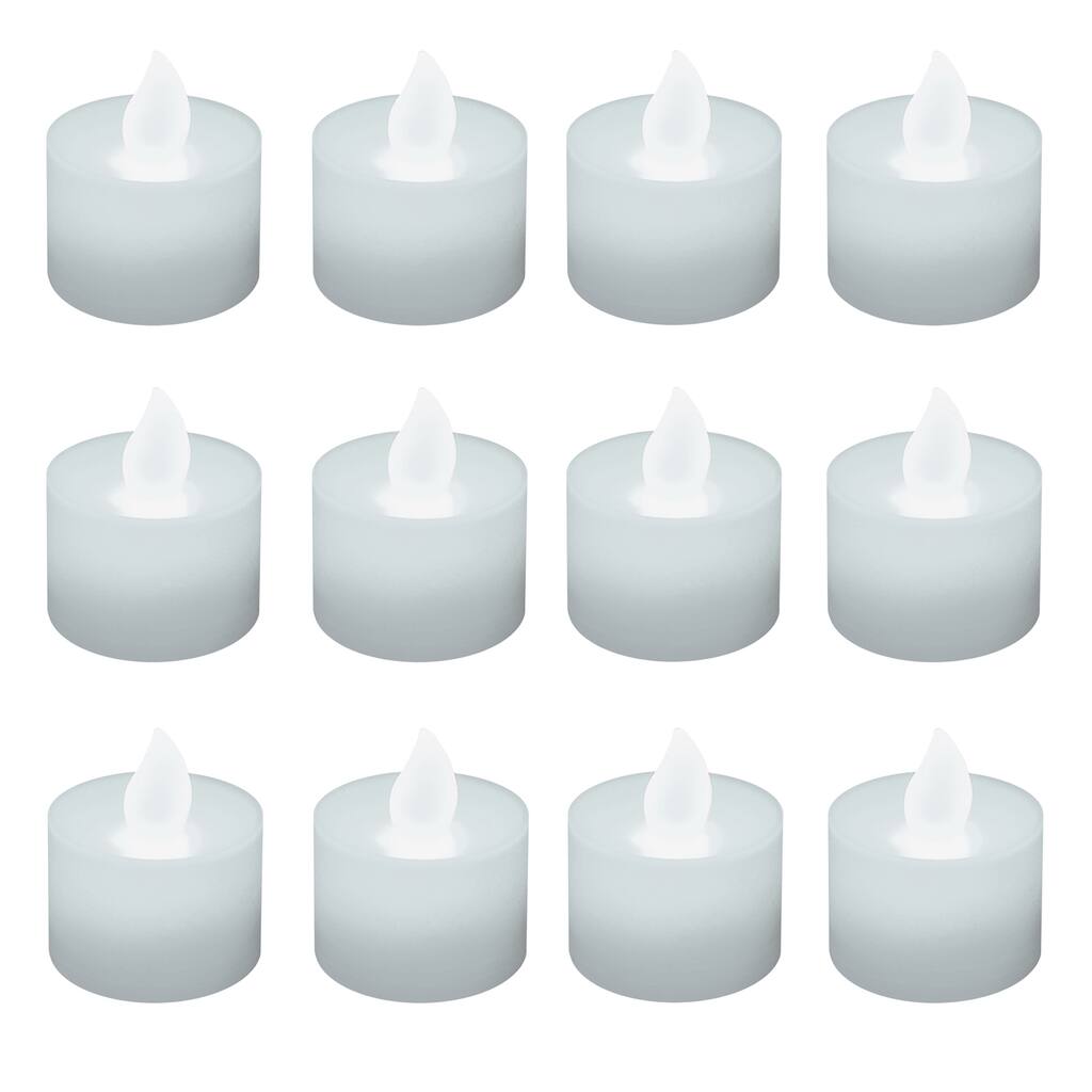 Battery Operated White LED Tea Lights (Pack of 12)