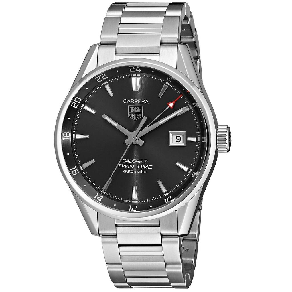 Tag Heuer Men's 'Carrera' Grey Dial Stainless Steel GMT Automatic Watch