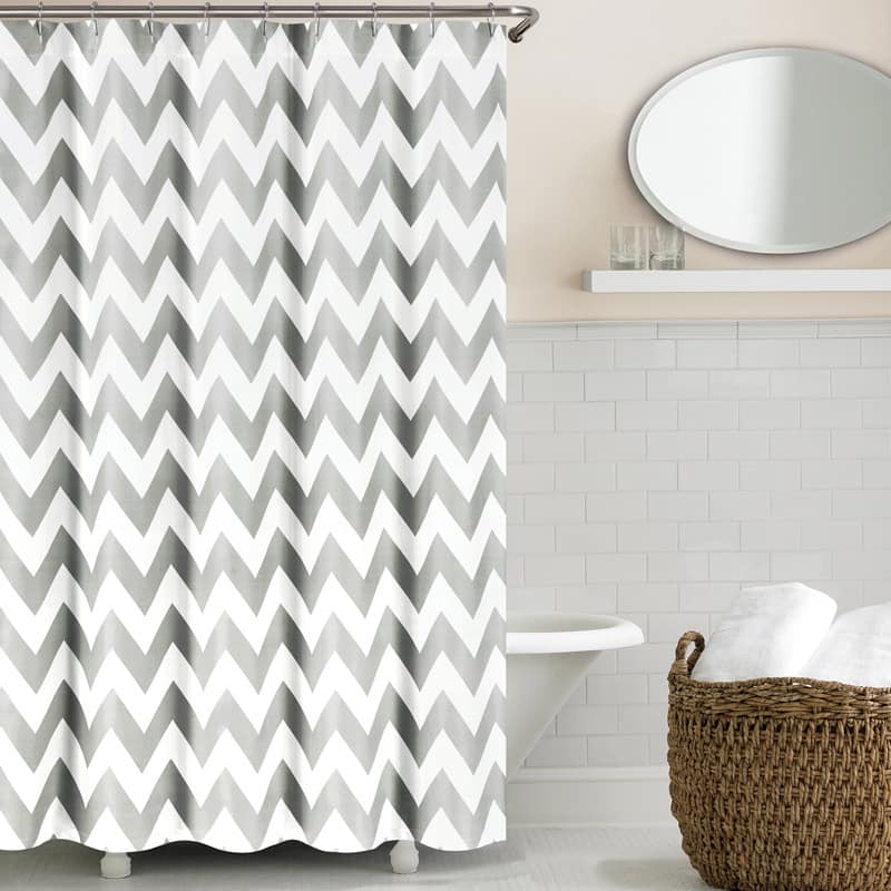 Echelon Home Chevron Shower Curtain - Grey