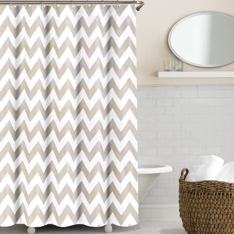 Echelon Home Chevron Shower Curtain - Brown