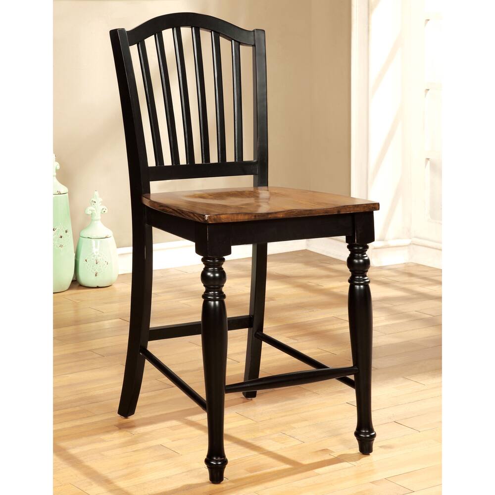 Furniture of America Levole 2-tone Country Style Counter Height Dining Chair (Set of 2)