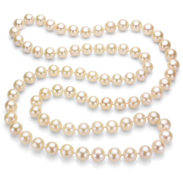 DaVonna White Freshwater Pearl 36-inch Endless Necklace (9-10 mm)
