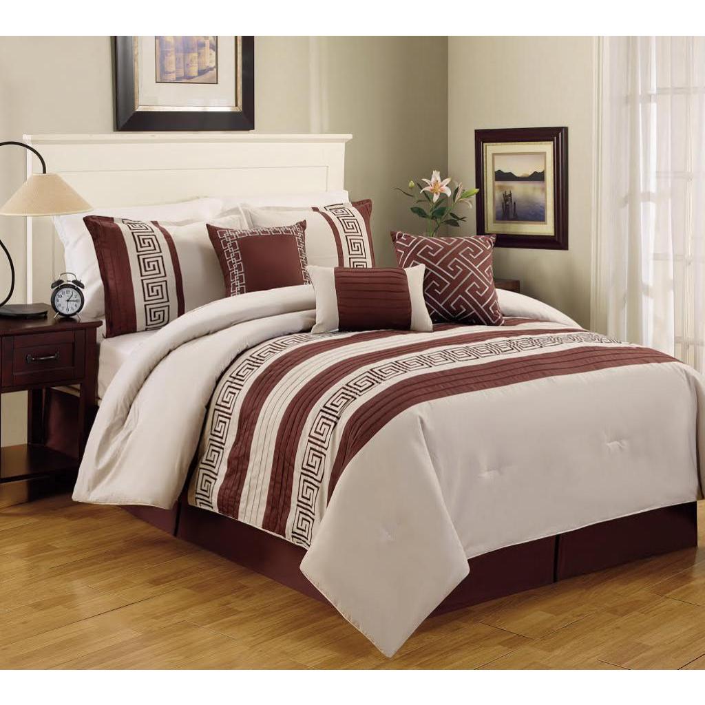 Shop Greek Key 100 Percent Cotton 6 Piece Comforter Set Free