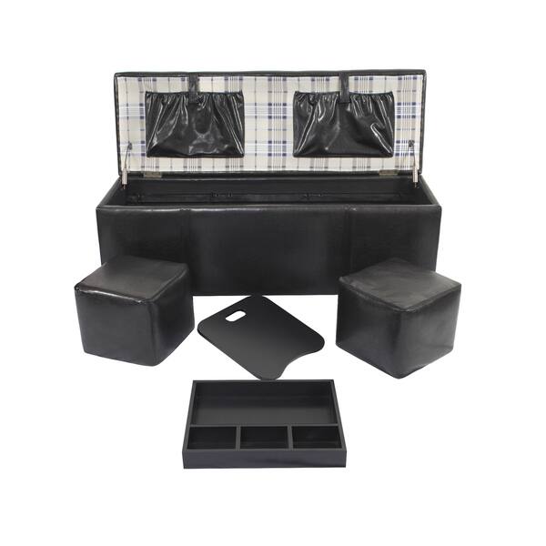 Shop Home Office Storage Ottoman With Two Seating Cubes And File Storage Overstock 9799479