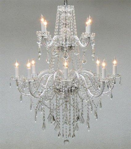 Authentic All Crystal Chandelier Lighting H30 x W28