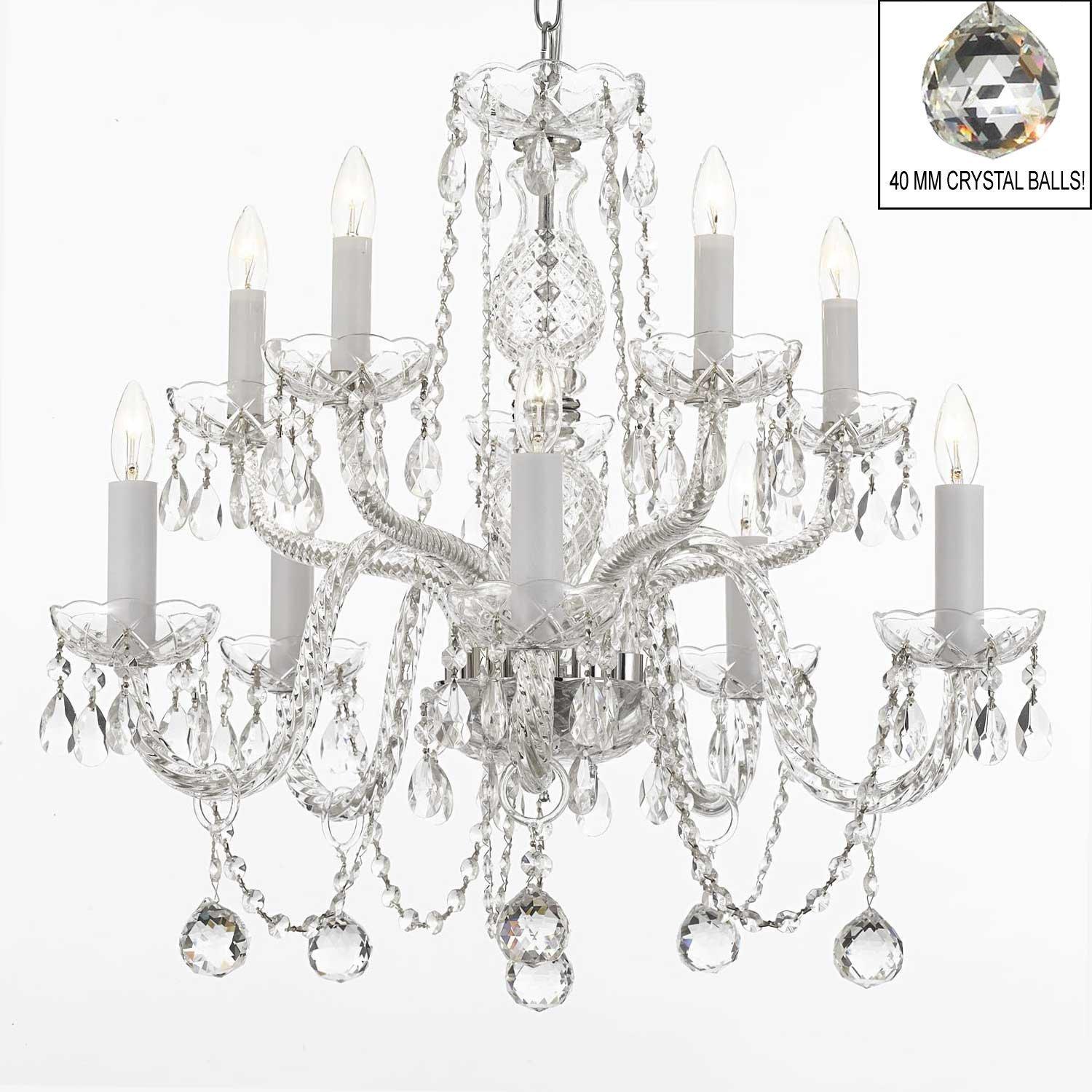 Empress All Crystal Chandelier Lighting With 40 mm Crystal Balls - Chandeliers For Bedrooms by Overstock.com