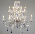 Authentic All Crystal Chandelier With Blue Crystals