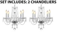 *2 Piece Set* Lighting Set Pair of Kitchen & Mini Empress Crystal Chandelier