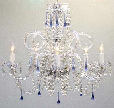 Blue Crystal Chandelier Lighting